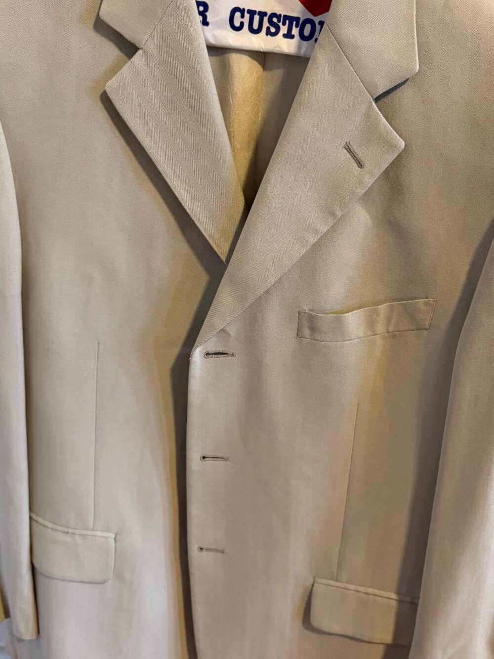 100% Silk, Beige, Men's Bill Blass Blazer